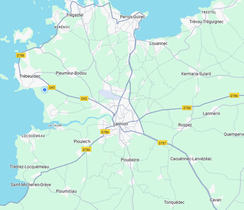 carte de Lannion et environs
